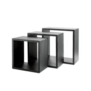 Cubes noir mat 31x20+35x20+39x20cm - Lot de 3