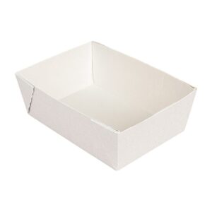 Barquette carton ondulé 11x15x5 cm blanc - pack 200