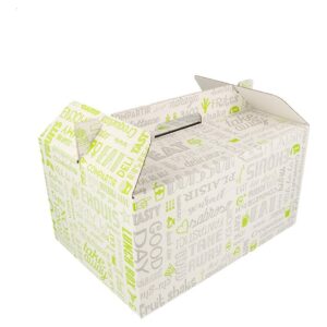 Boîte menu poignée carton 28x20x15cm par 100 - Magazinoo