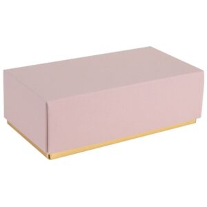 Boîte chocolat rose poudré base or carton 350g - lot de 25