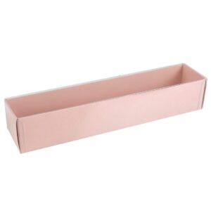 Boîte macarons rose poudré avec couvercle transparent - Lot 25