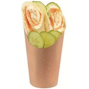 Pot wrap brun Ø7.3x12cm par 50 - Emballage alimentaire pratique