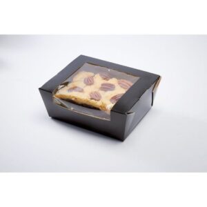 Boîte alimentaire noire 1350ml avec fenêtre - Lot de 50