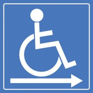 Panneau accès PMR droit 10x10cm - Signalétique PMR