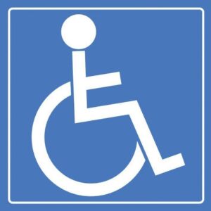 Affichage adhésif PMR 10x10 cm - Signalisation accès PMR