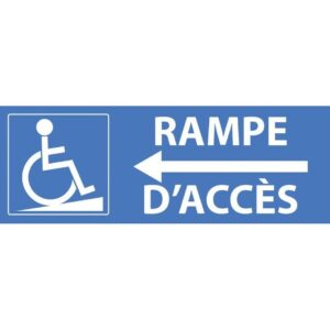 Affichage accès PMR rampe à gauche - Signalétique accessibilité
