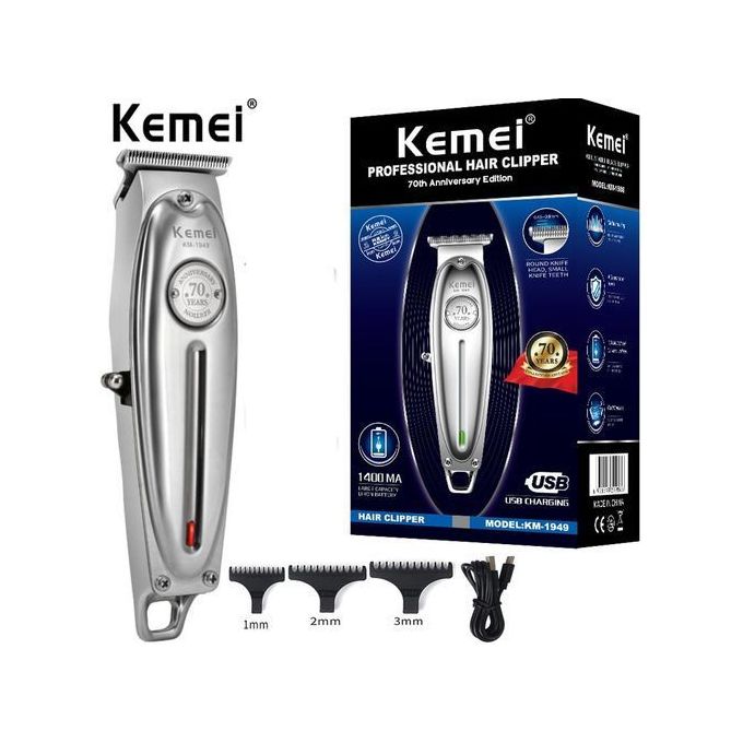 Kemei KM-1949 Tondeuse professionnelle rechargeable en métal