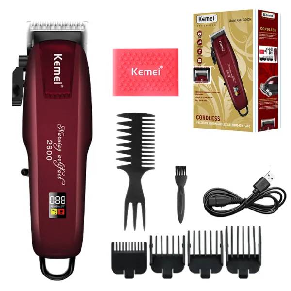 Kemei 2600 Tondeuse Professionnelle LCD pour barbe